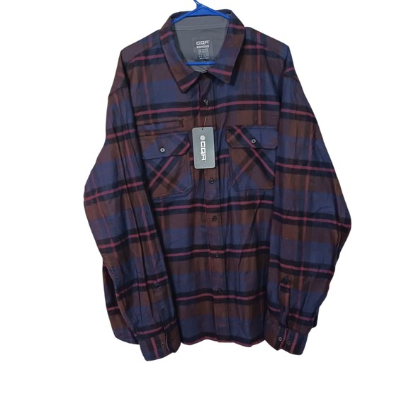 CQR Other - CQR the Leading Edge long sleeve plaid button‎ up 100% cotton 2XL NWT